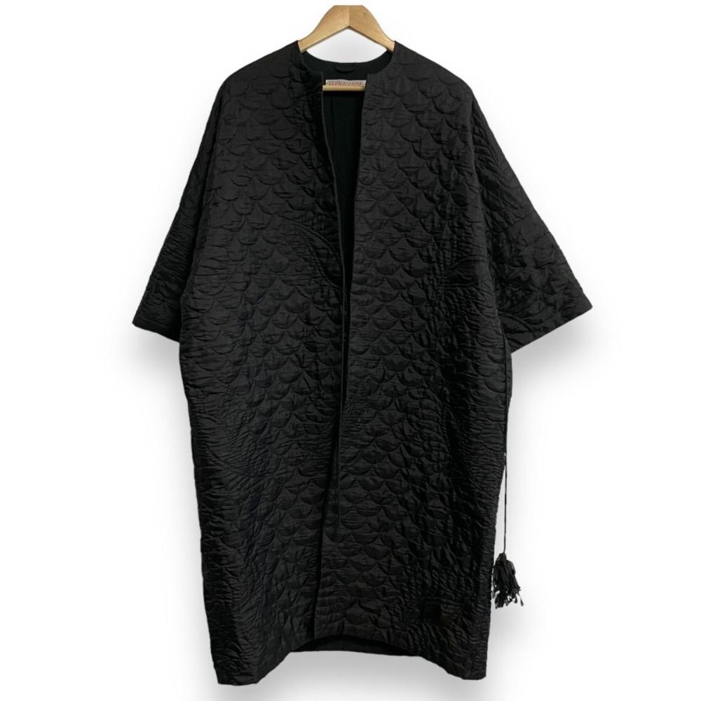 美品 クリーニング済 TOWAVASE トワヴァーズ シルク100％ キルトローブ