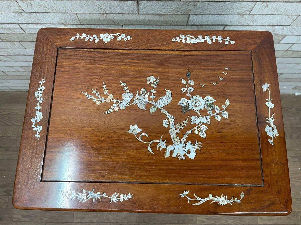 豪華 螺鈿細工 花梨 5段チェスト サイドチェスト 引き出し収納家具 整理箪笥 タンス 中国美術 唐木 高級(貝882) - メルカリ