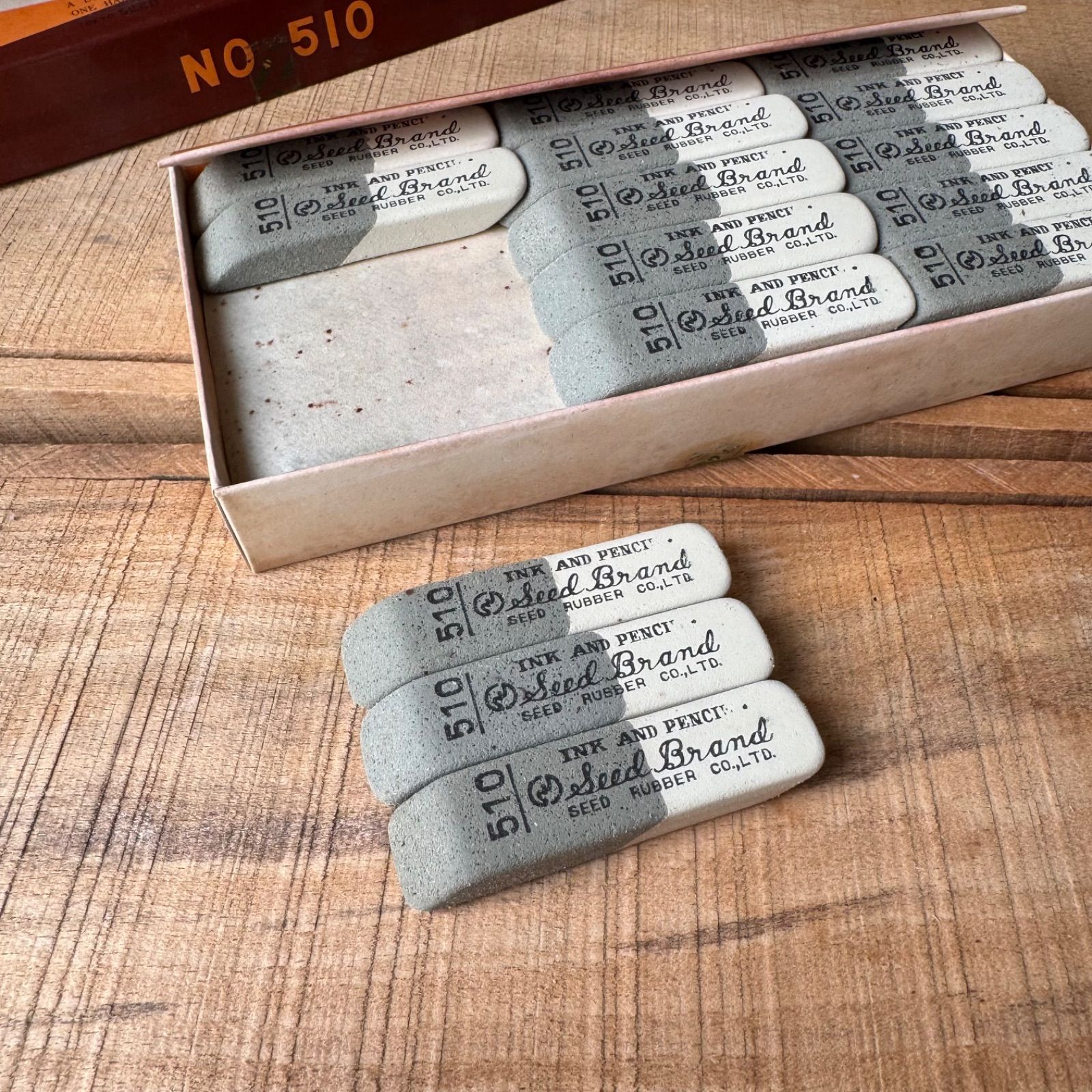 【廃番】SEED brand No.510　半砂　45個入　昭和レトロ　文房具 廃番】SEED brand No.510 半砂 45個入り 昭和レトロ - メルカリ