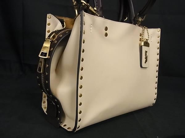 □極美品□ COACH コーチ CC380 ローグ25 カラーブロック リベット 