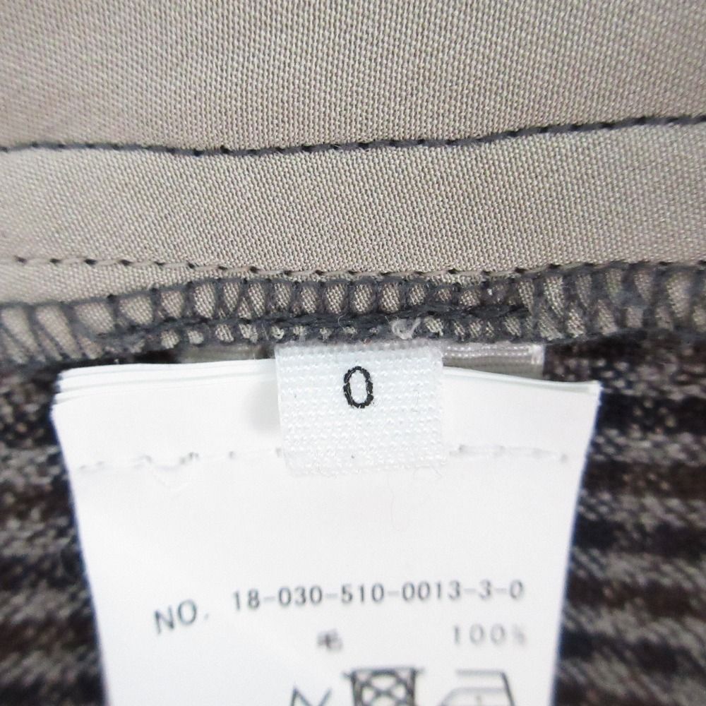 KHAITE ケイト ガンクラブ チェック柄 ハイウエスト サイドスリット スラックス パンツ 0サイズ ブラウン レディース 古着 DECORATOM_COM_BR