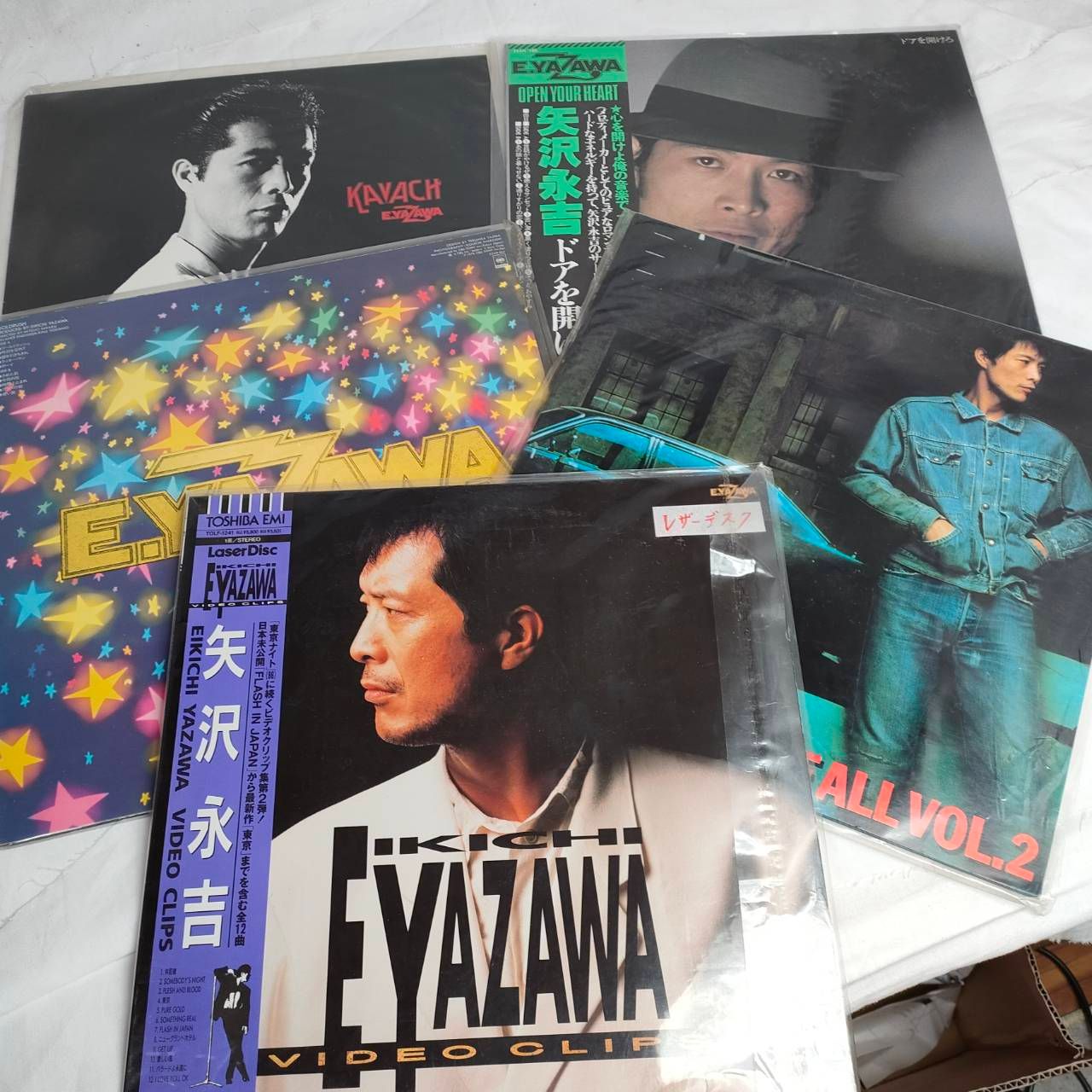 レコード【中古】 矢沢永吉 LPレコードおまとめ4枚＆レーザーディスク1 