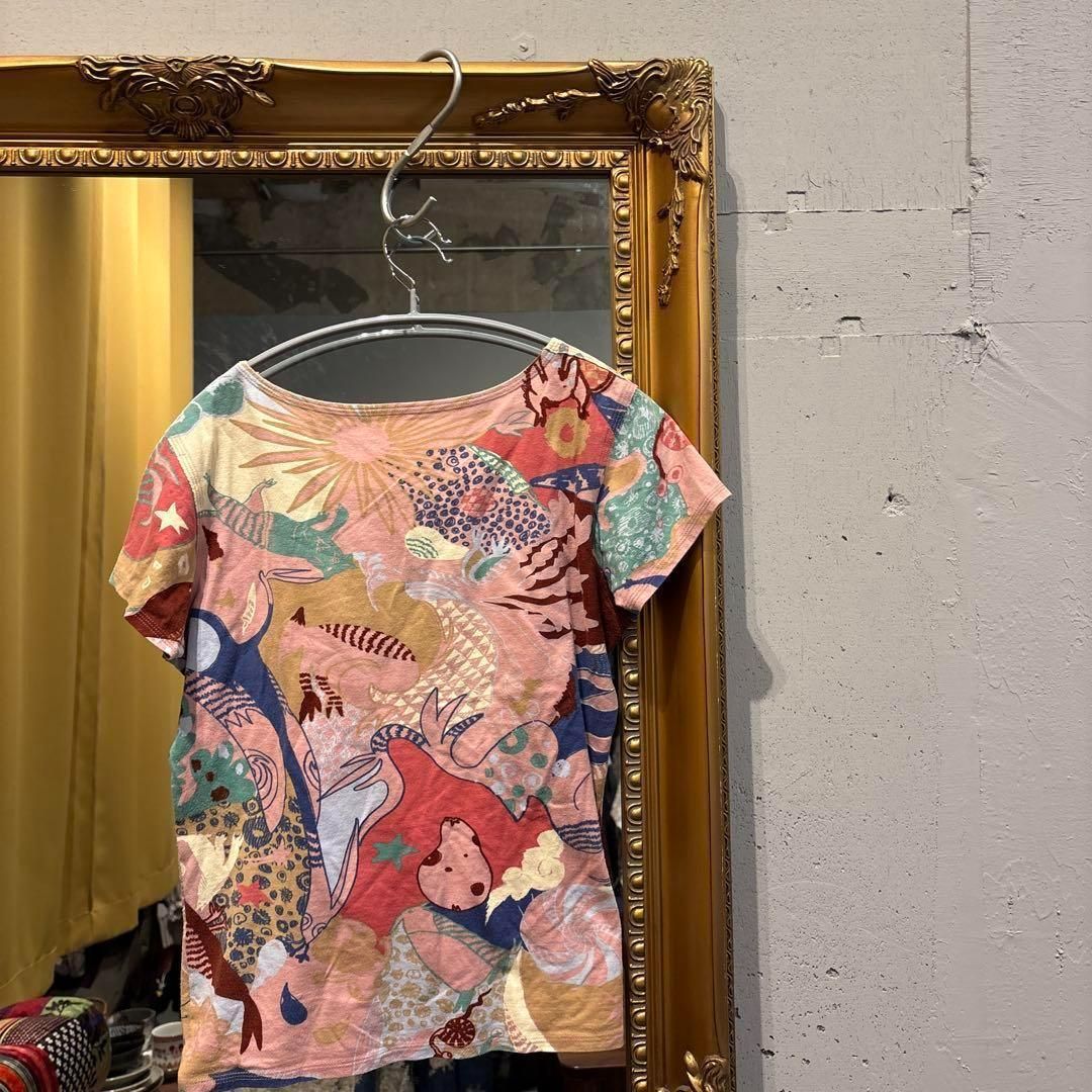 ヨーガンレール JURGEN LEHL 花柄 総柄 トップス Tシャツ ピンク