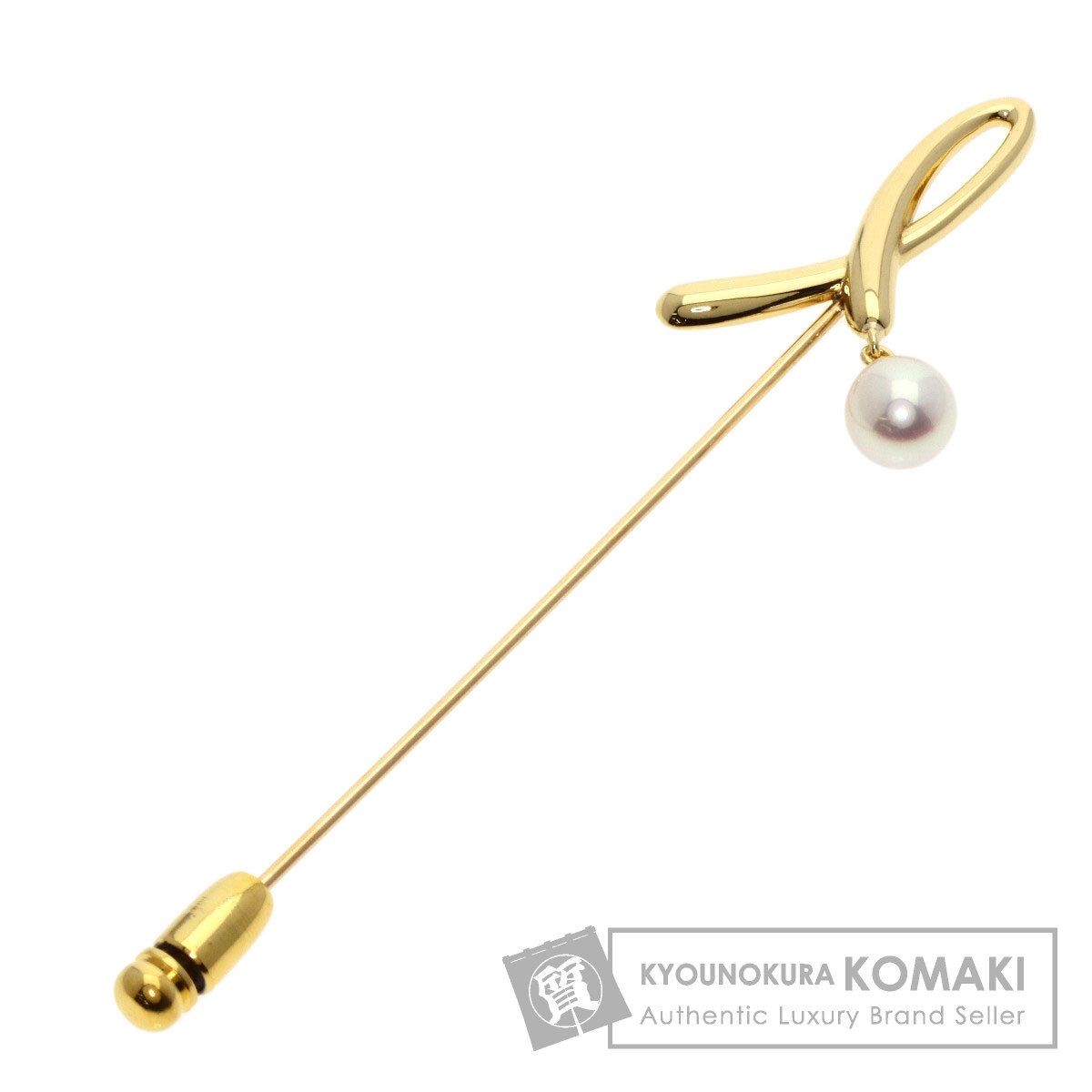 MIKIMOTO ミキモト パール 真珠 ピンブローチ ブローチ K18YG レディース