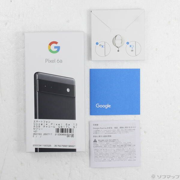 〔中古品〕 Google Pixel 6a 128GB チャコール GB17L SIMフリー【352】 Google Pixel 6a 5G 6A スマートフォン本体