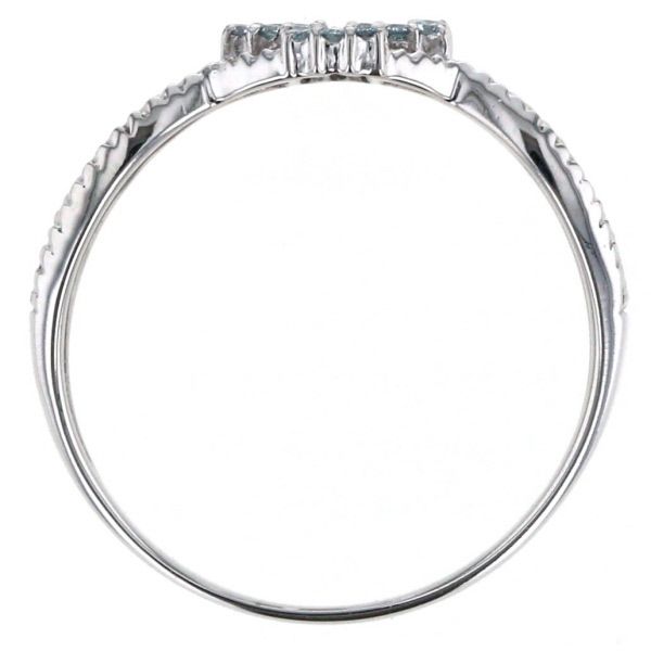 K18WG ホワイトゴールド リング ブルーダイヤモンド 0.13ct