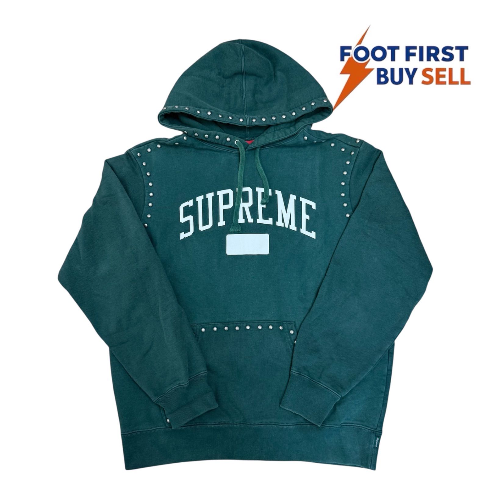 supreme シュプリーム 18AW パーカー スタッズ 18AW Supreme シュプリーム Studded Hoodie Sweatshirt GRN