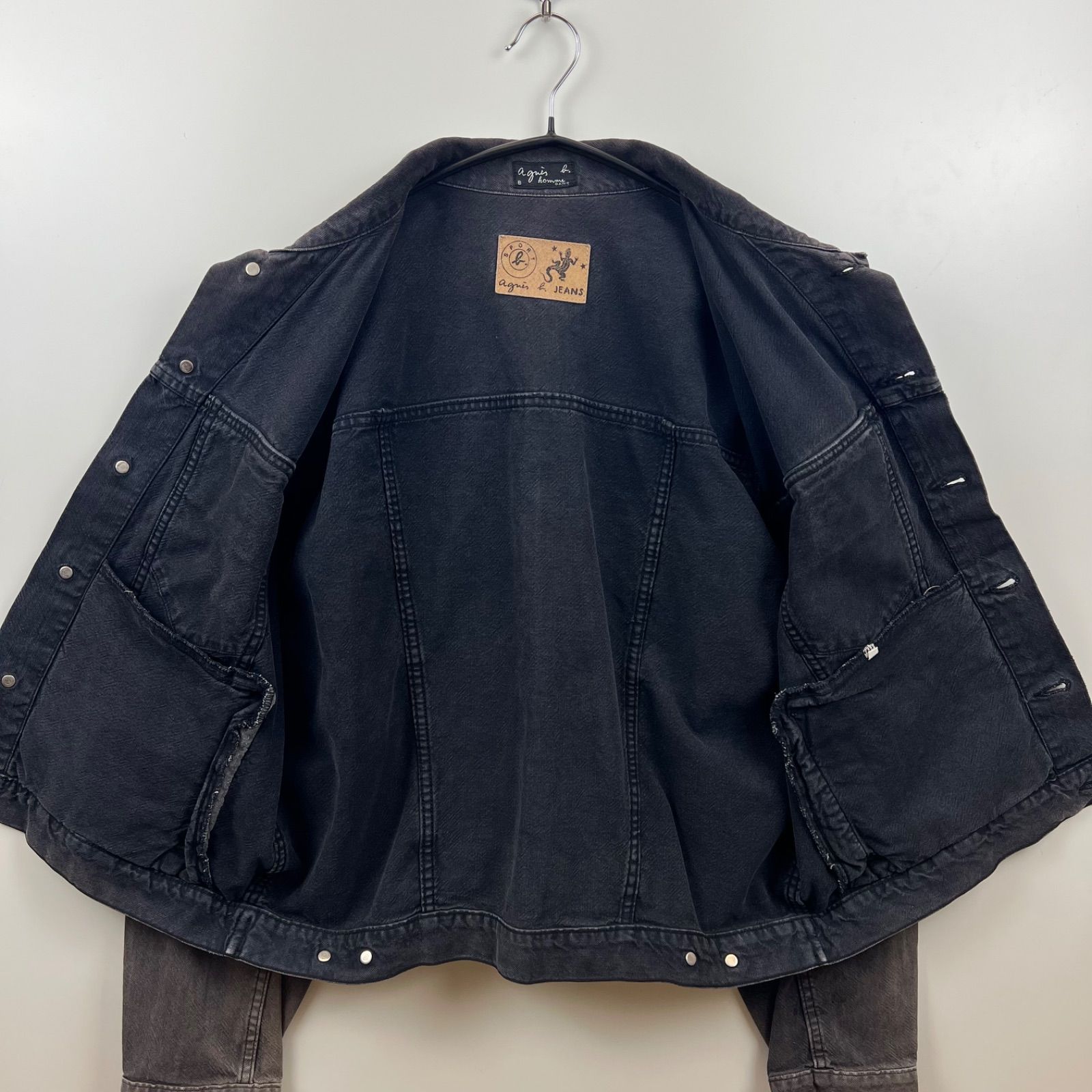 agnès b. デニムジャケット made in France 90's agnes b. homme 90s FRANCE black faded denim jacket M