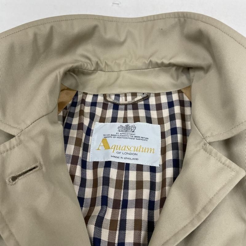希少☆美品アクアスキュータム ベルデッドバルマカーンコート英国製ステンカラー Aquascutum アクアスキュータム 英国製 旧タグ Balmacaan Coat