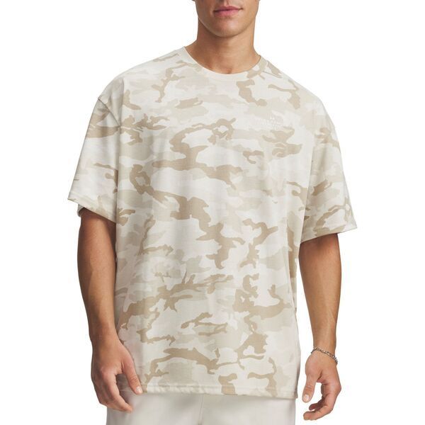 HOT，格安 【送料無料】 アンダーアーマー メンズ Tシャツ トップス Under Armour Men's Heavyweight Athletic Department Allover Print T-Shirt Stone/White Tシャツ