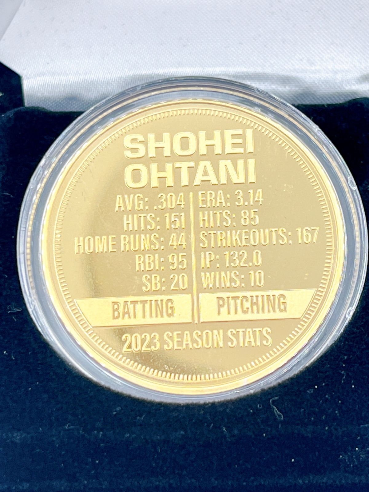 MLB - 大谷翔平/SHOHEI OHTANI　2023年　MVP受賞　記念ゴールドメダル　ゴールドメッキ/Gold Flash Plated　YY128 大谷翔平/SHOHEI OHTANI 2023年 MVP受賞 記念ゴールドメダル
