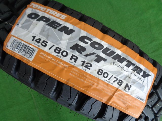 【未使用展示品】　ザインSS 3.5J-12 4H100 +45　オープンカントリーR/T　145/80R12　軽トラ　軽バン　新品セット　神奈川県