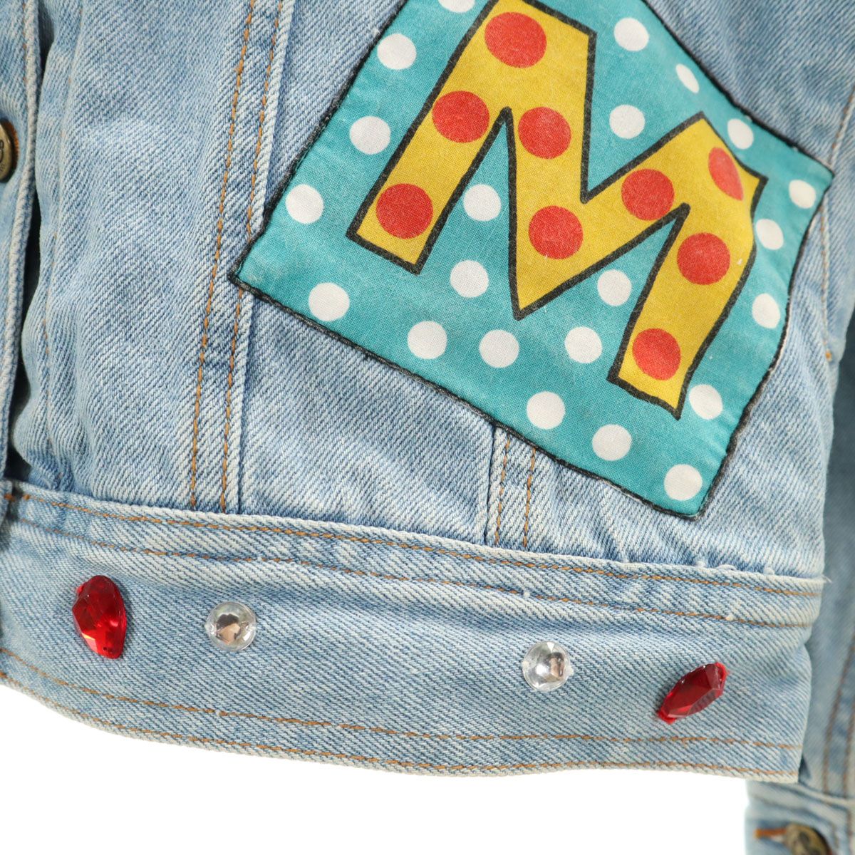 古着 mickey &amp; co. ミッキーアンドコー 90s オールド ミッキマウス デニムジャケット S ウォッシュブルー ジージャン トラッカー レディース 古着 mickey & co. ミッキーアンドコー 90s オールド ミッキ