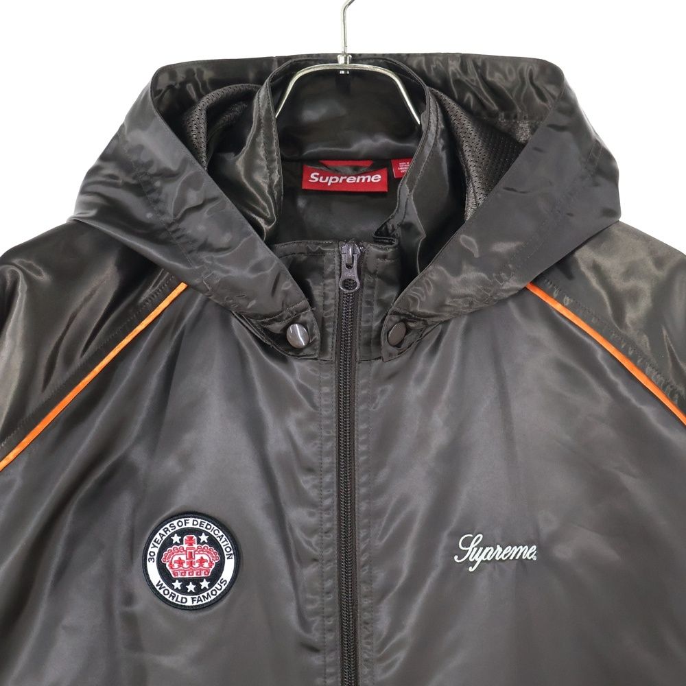 ジャケット・アウター Supreme Satin Hooded Track Jacket Black 24SS Week1 立ち上げ SUPREME SATIN HOODED TRACK JACKET (Supreme