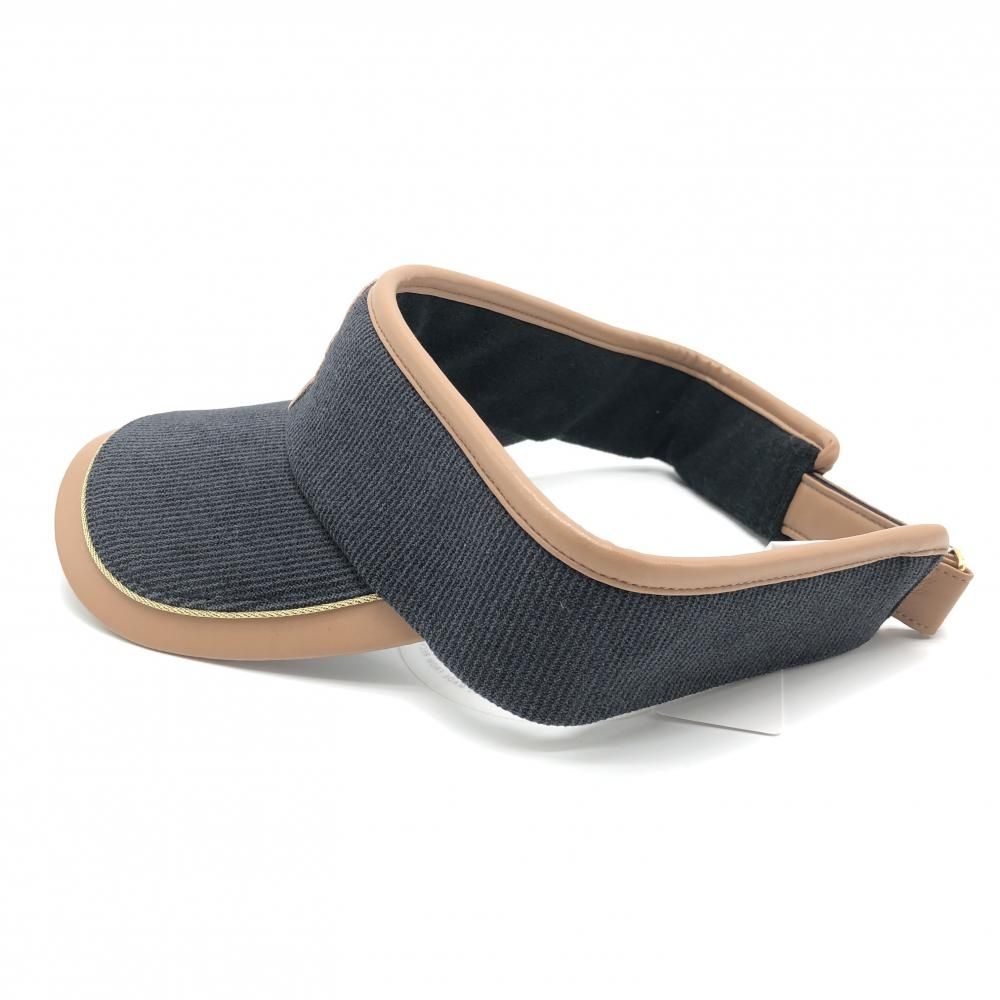 マークアンドロナ サンバイザー ダークグレー コーデュロイ スカルワッペン ゴルフウェア MARK＆LONA