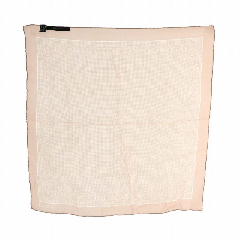 グッチ GUCCI ハンカチ ハンカチーフ スカーフ シルク GG柄 ロゴ 総柄