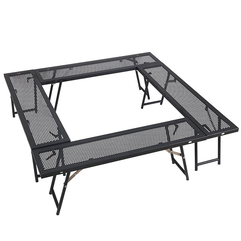 SUN-YE 焚き火テーブル アウトドア 囲炉裏 自由な で使えるシェイプ 収納ケース付 アウトドア アイアン囲炉裏 マルチファイア 4個セット 脚が太くなり安定感が増し 複数人でのBBQに最適