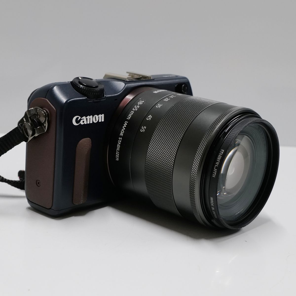 Canon EOS M2 + EF-M18-55mm F3.5-5.6 IS STM USED美品 レンズキット APS-C ミラーレス一眼  Wi-Fi ベイブルー 完動品 中古 CE3346