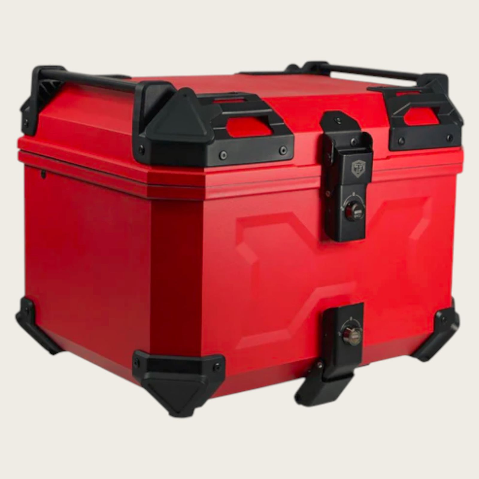 2619 ABS バイク用 リア ボックス 45L レッド 鍵ロック機能付き 防塵 完全 防水 軽量 持ち運び バックレスト付き 多くのキャリアに対応 取り付け工具セット 一部地域離島別途配送料有