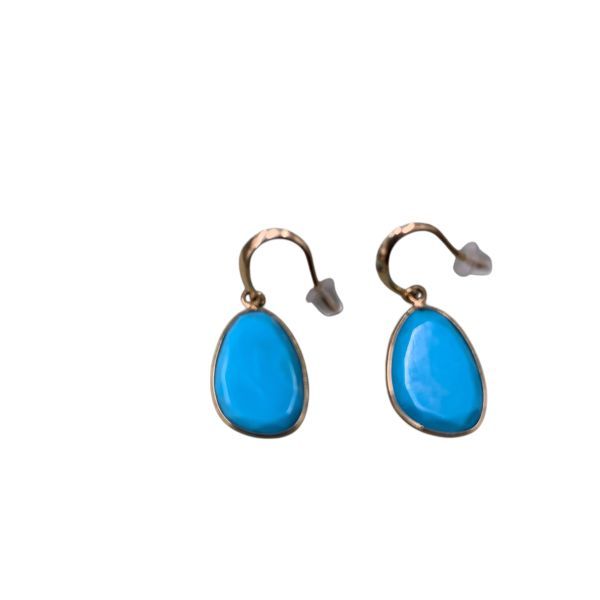 スイングピアス K18 イエローゴールド ターコイズ 天然石 ブルー系 18金 レディース H5X062