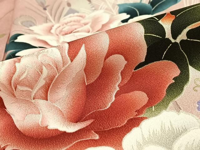 平和屋着物●豪華振袖　辻が花　鬘帯花文　暈し染め　金彩　正絹　逸品　AAAY7391ck 平和屋着物○豪華振袖 辻が花 鬘帯花文 暈し染め 金彩 正絹