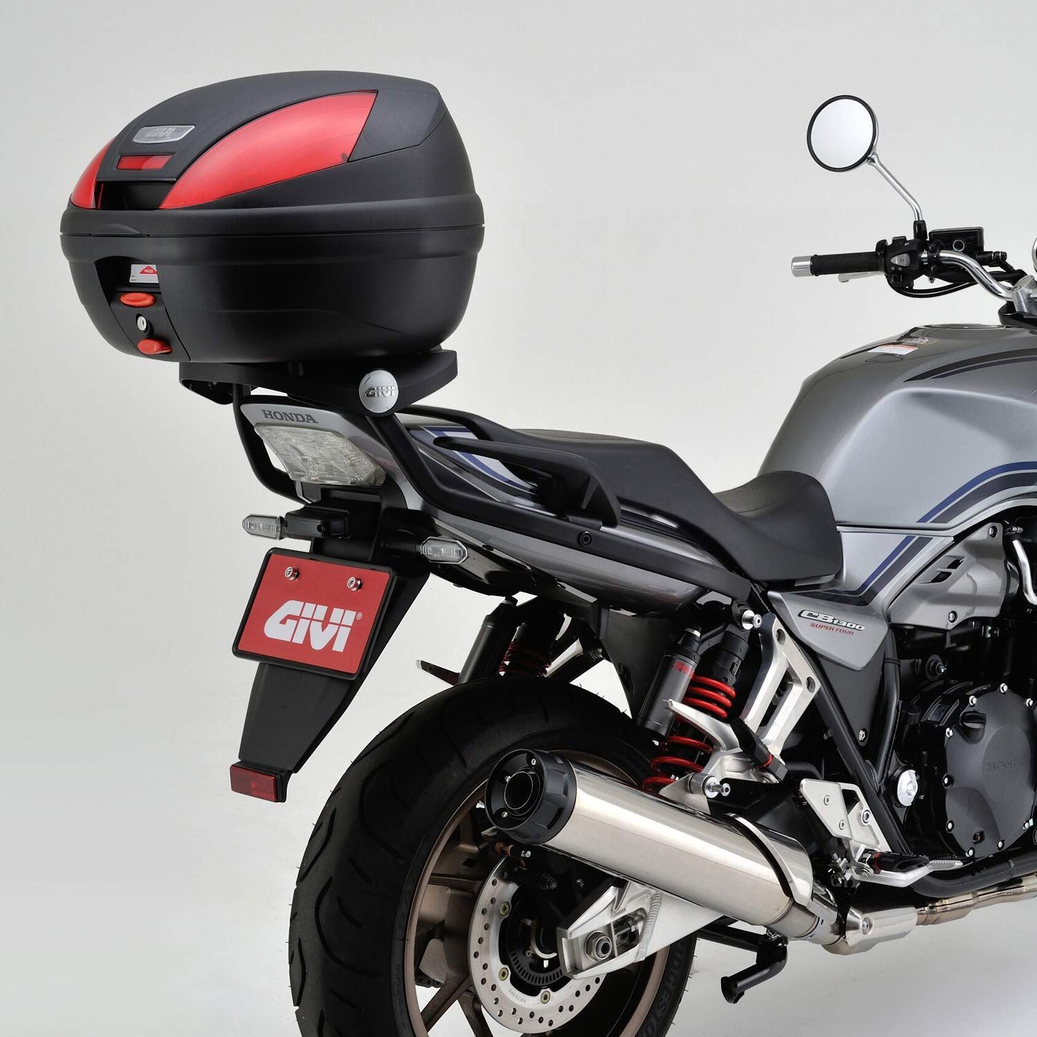 GIVI(ジビ) バイク用 リアボックス モノロック 37L E370ND 未塗装ブラック レッドレンズ 68051 - 正規 品 購入