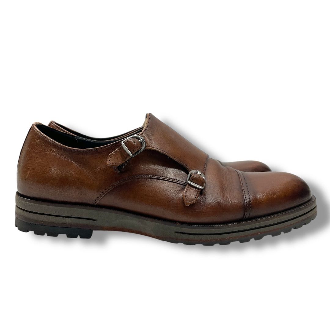 【美品 LANVIN COLLECTION ランバン ブラウン ストレートチップ ランバン コレクション LANVIN COLLECTION カラーブロック
