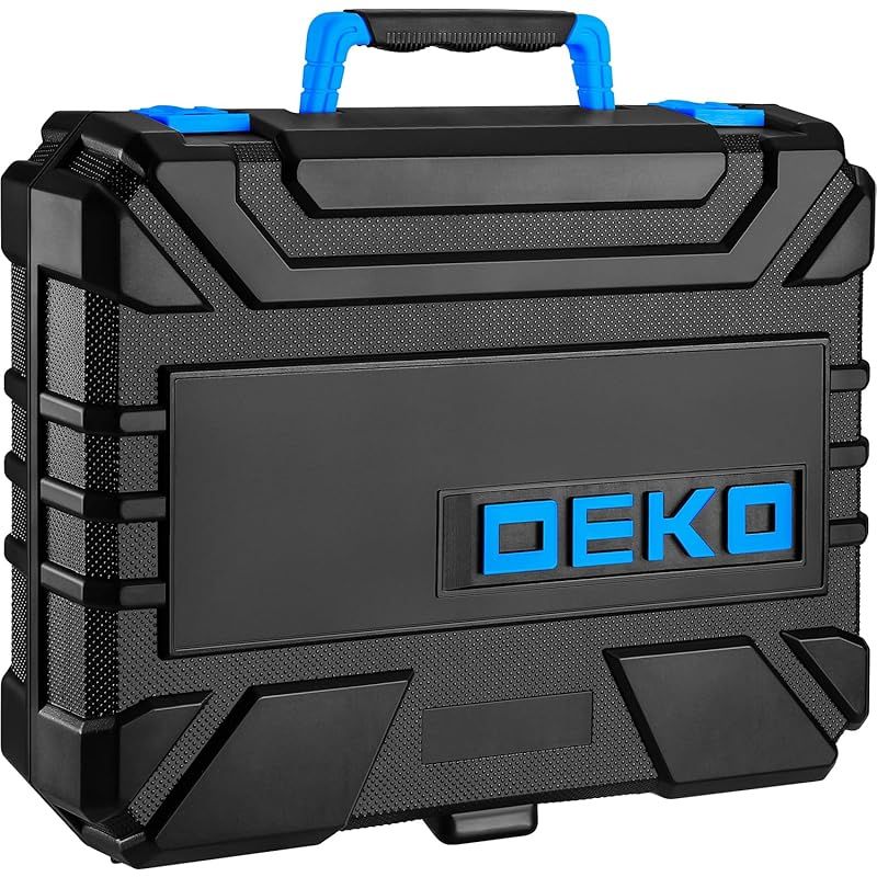 DEKO 8V電動ドリル付き 126点組 工具セット ホームツールセット 家庭用 ツールセット 日曜大工 DIYセット 作業工具セット 家具の組み立て 住まいのメンテナンス用 修理道具セット 便利な収納ケース付き ブル- 0 WWW_OLIVIERBERNSTEIN_COM