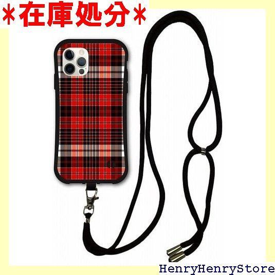 スマホショルダー付 iPhone15 ケース スマホケース i-coronケース アイフォン15互換品カバー 耐衝撃 保護 TPUケース スマホカバー チェック柄 レッド かわいい 1270