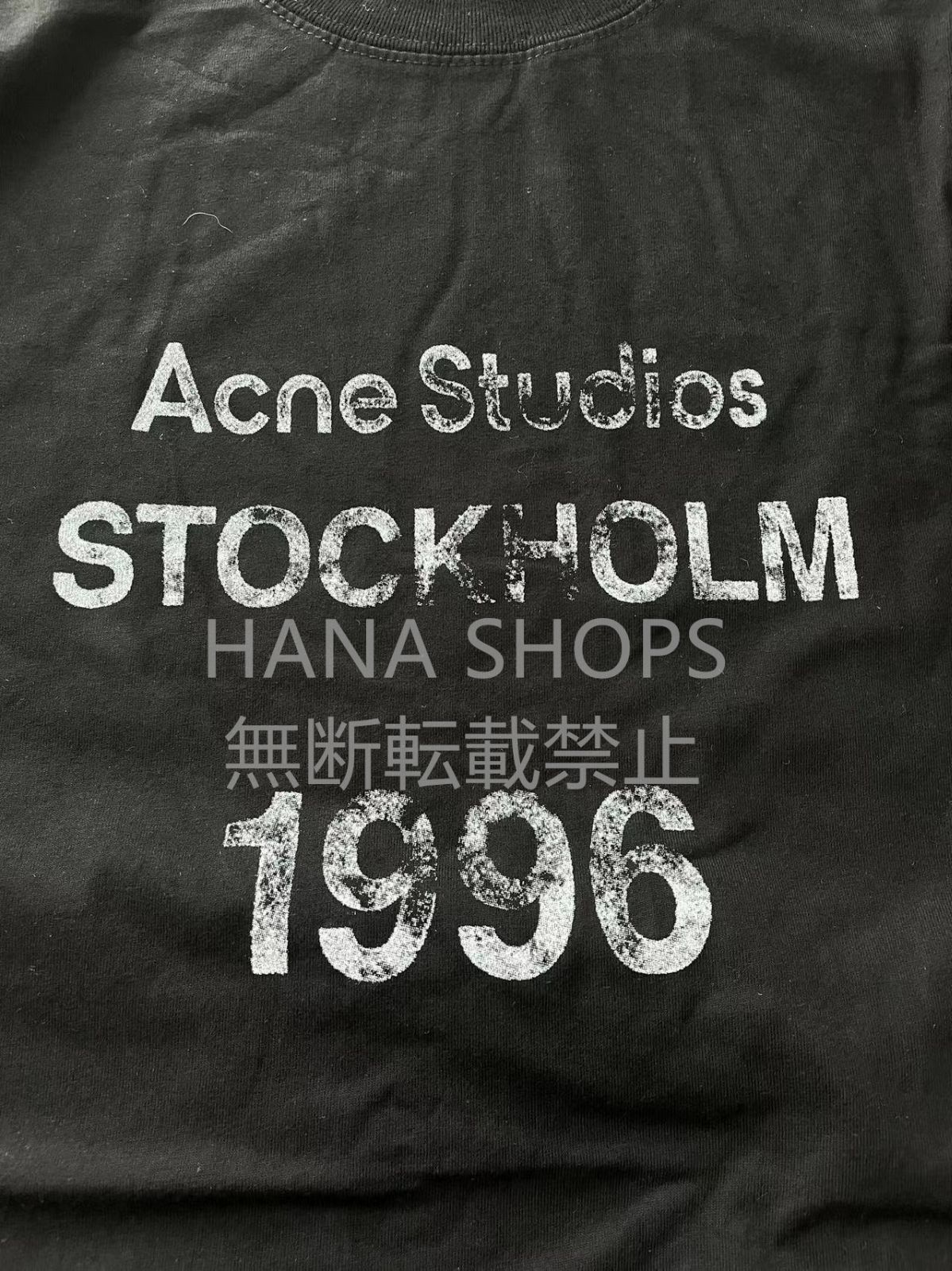 新品 Acne Studios アクネストゥディオズ ロゴスタンプ メンズ Tシャツ ブラック