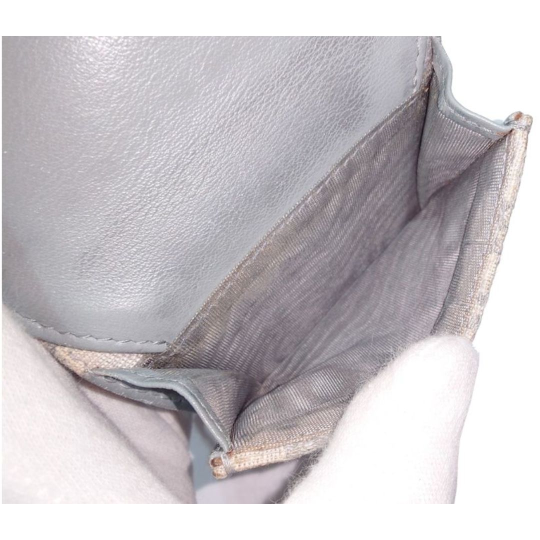 美品】クリスチャンディオール 三つ折財布 キャンバス グレー