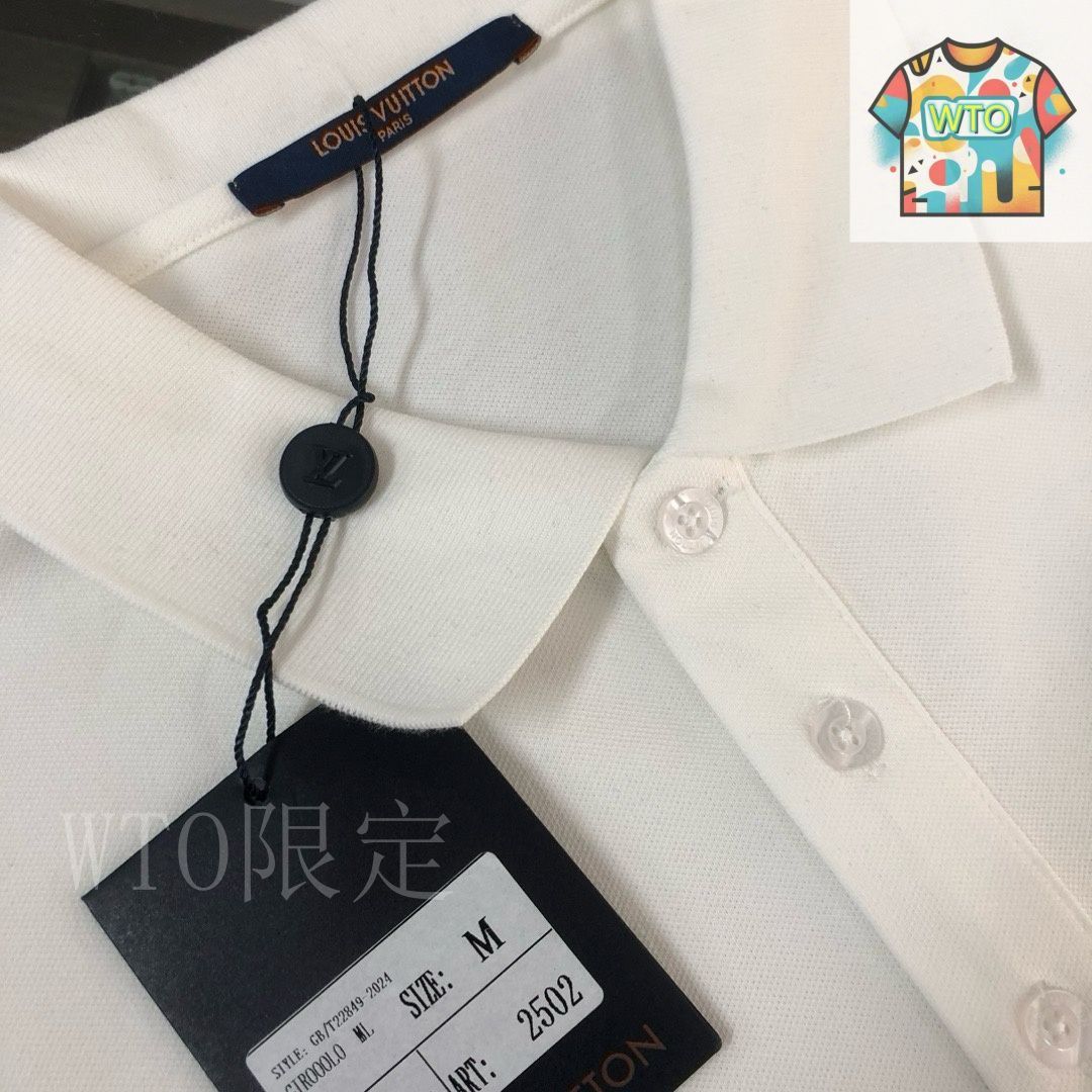 今日WTO】Louis Vuitton 25SS 刺繍 Logo Polo シャツ-ZE82