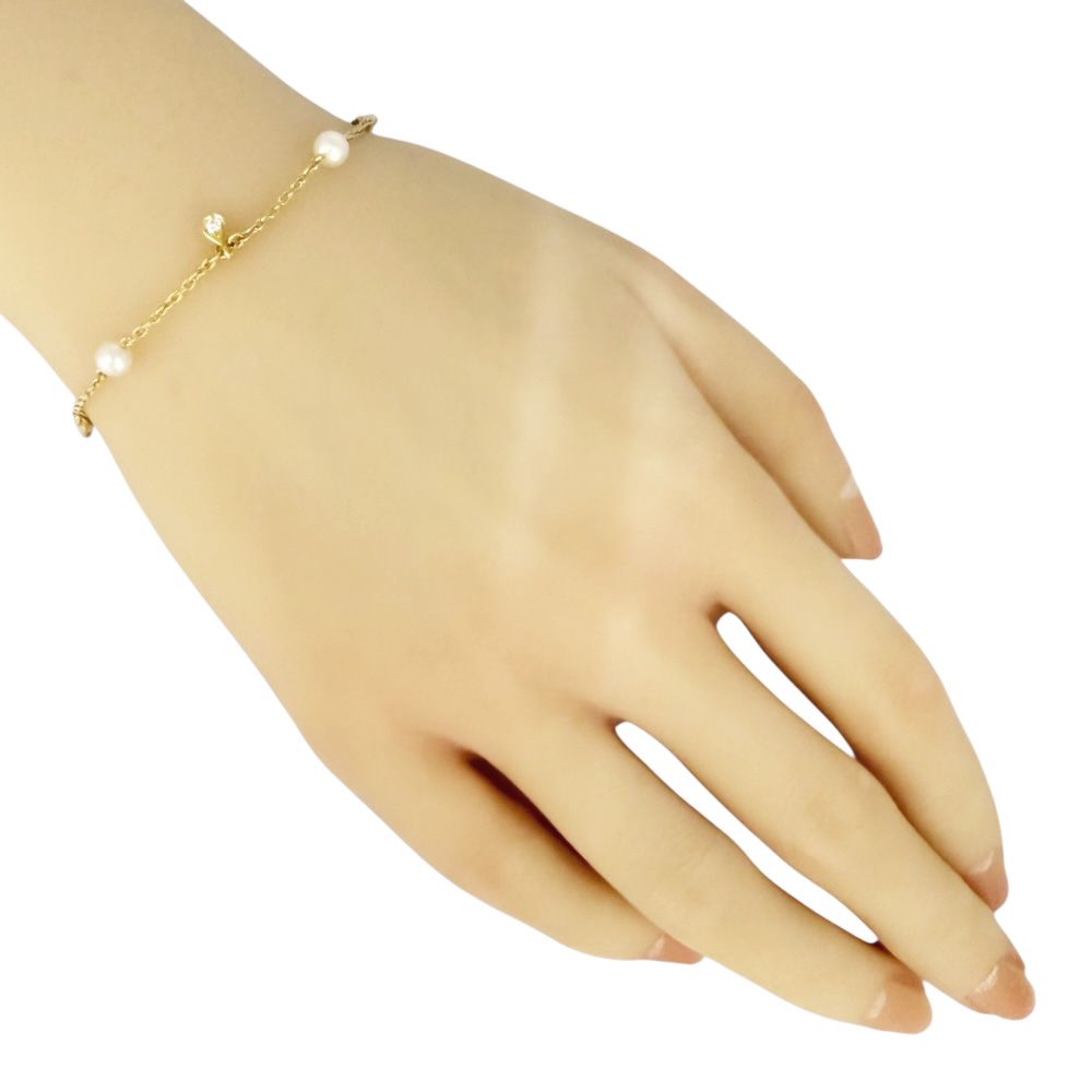 MIKIMOTO パール ゴールド ブレスレット MIKIMOTO ミキモト ブレスレット 18金 K18イエローゴールド