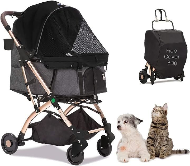 Totoro ball ペットカート バギー 4輪 小型犬 中型犬 猫 ペットキャリー 介護用カート ブラック グレー