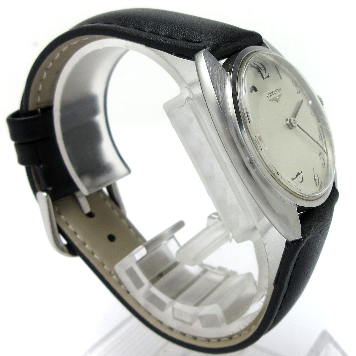 ロンジン LONGINES 手巻き メンズ Cライン アラビア数字 シルバー 時計