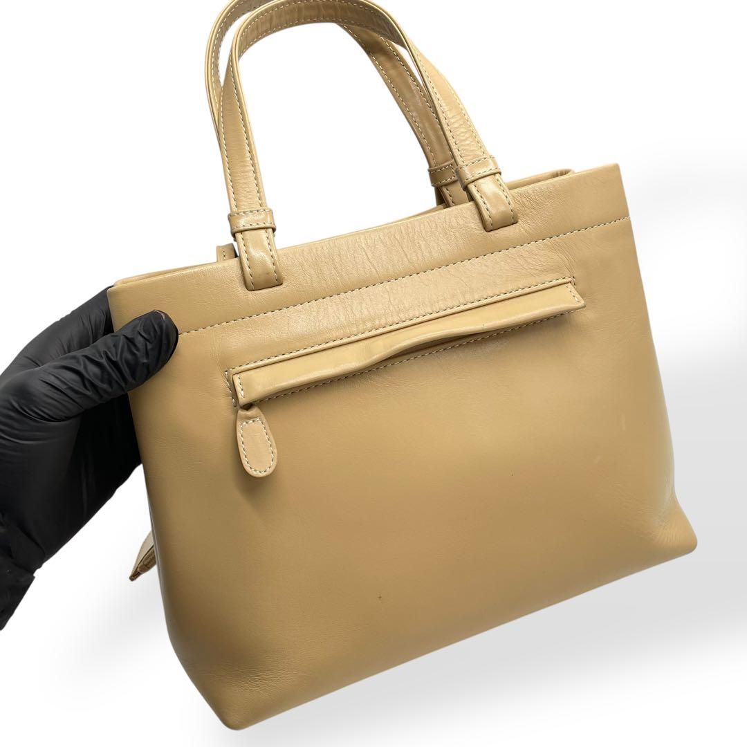 極美品 kitamura キタムラ ハンドバッグ ポーチ付属 ベージュ