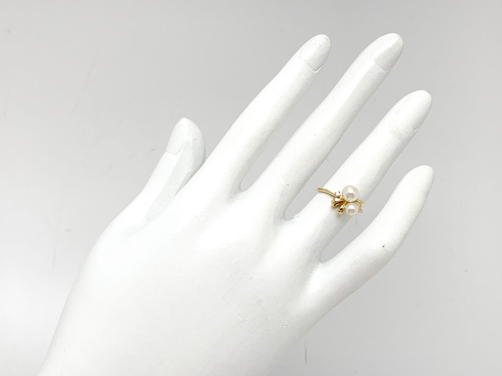 【MIKIMOT】 K18ゴールド 真珠リング ミキモト MIKIMOTO リング 指輪 8号 18金 K18ゴールド パール