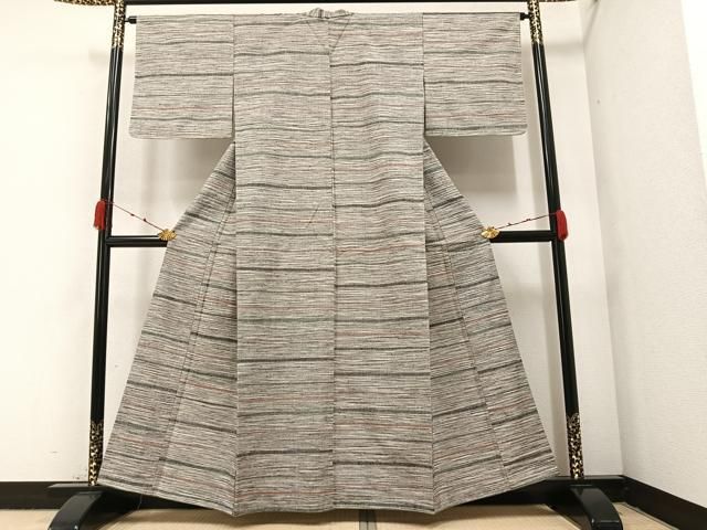 平和屋着物▽上質な紬 単衣 霞文 正絹 逸品 CAAV9413ze