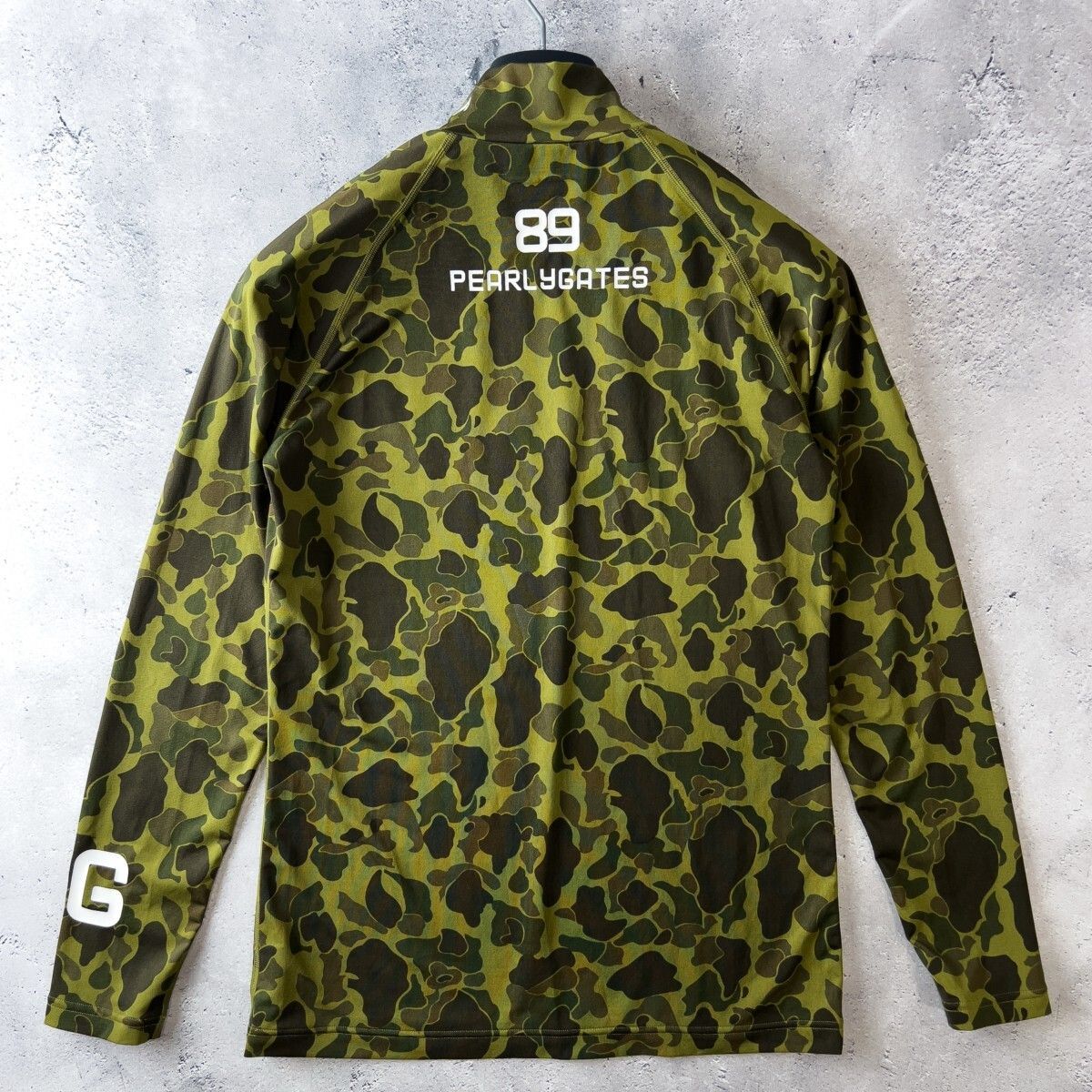 美品 パーリーゲイツ 迷彩モックネック長袖シャツ 快適ストレッチ 極美品 PEARLY GATES パーリーゲイツ ストレッチ 長袖 モックネック