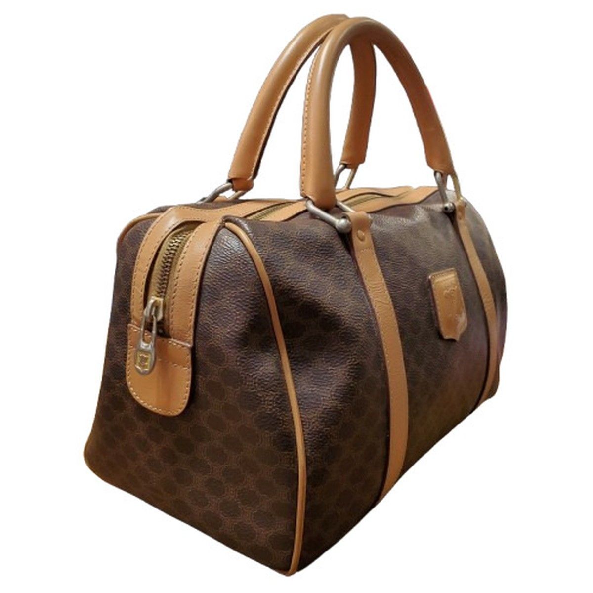 CELINE セリーヌ マカダム ミニボストン ハンドバッグ M13 BAG 鞄 総柄 