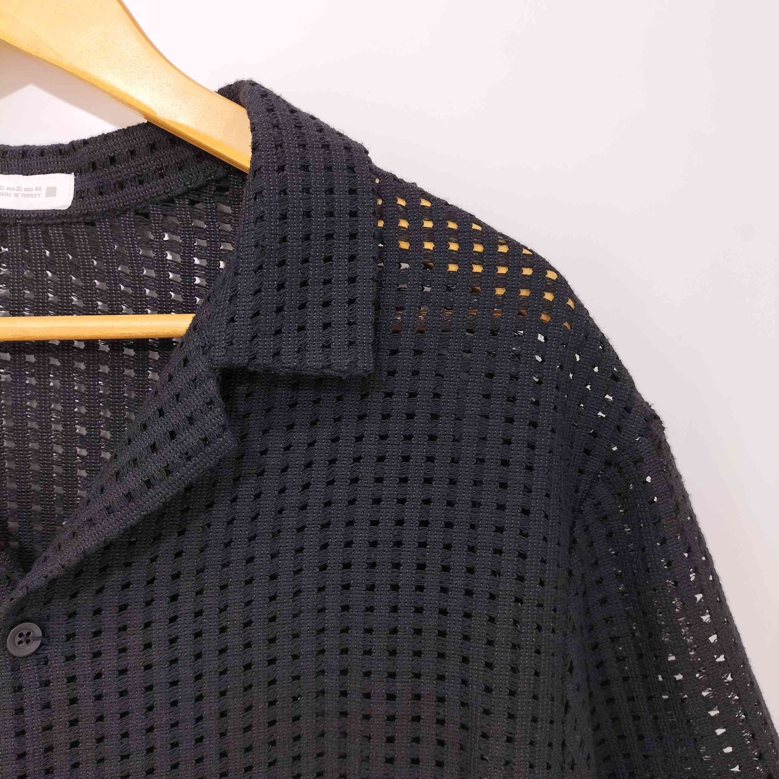 【新品】 ZARA クロシェ　メッシュ　ニット　オープンカラーシャツ　XL ザラ ZARA メッシュオープンカラーシャツ メンズ XL - メルカリ