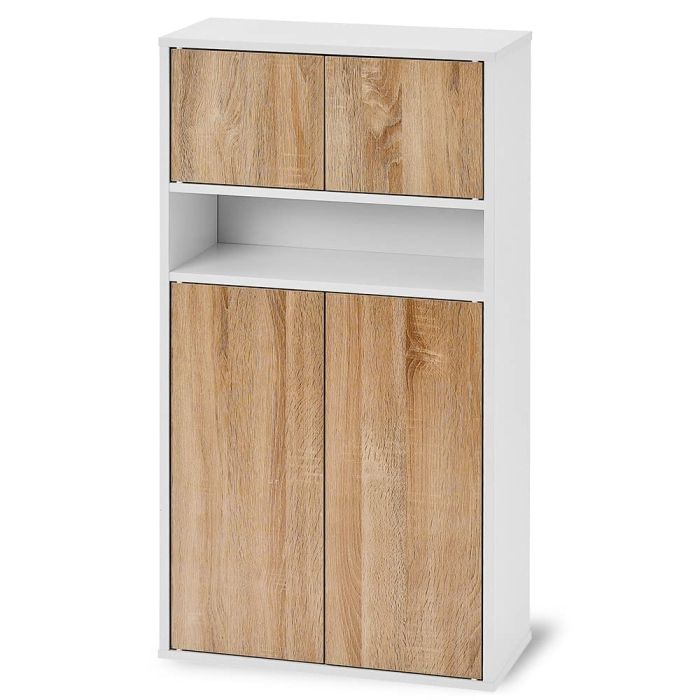 【新品・5営業日で発送】IRISOHYAMA アイリスオーヤマ ウッドリビングキャビネット WRC-540 ウォームホワイト／ライトナチュラル