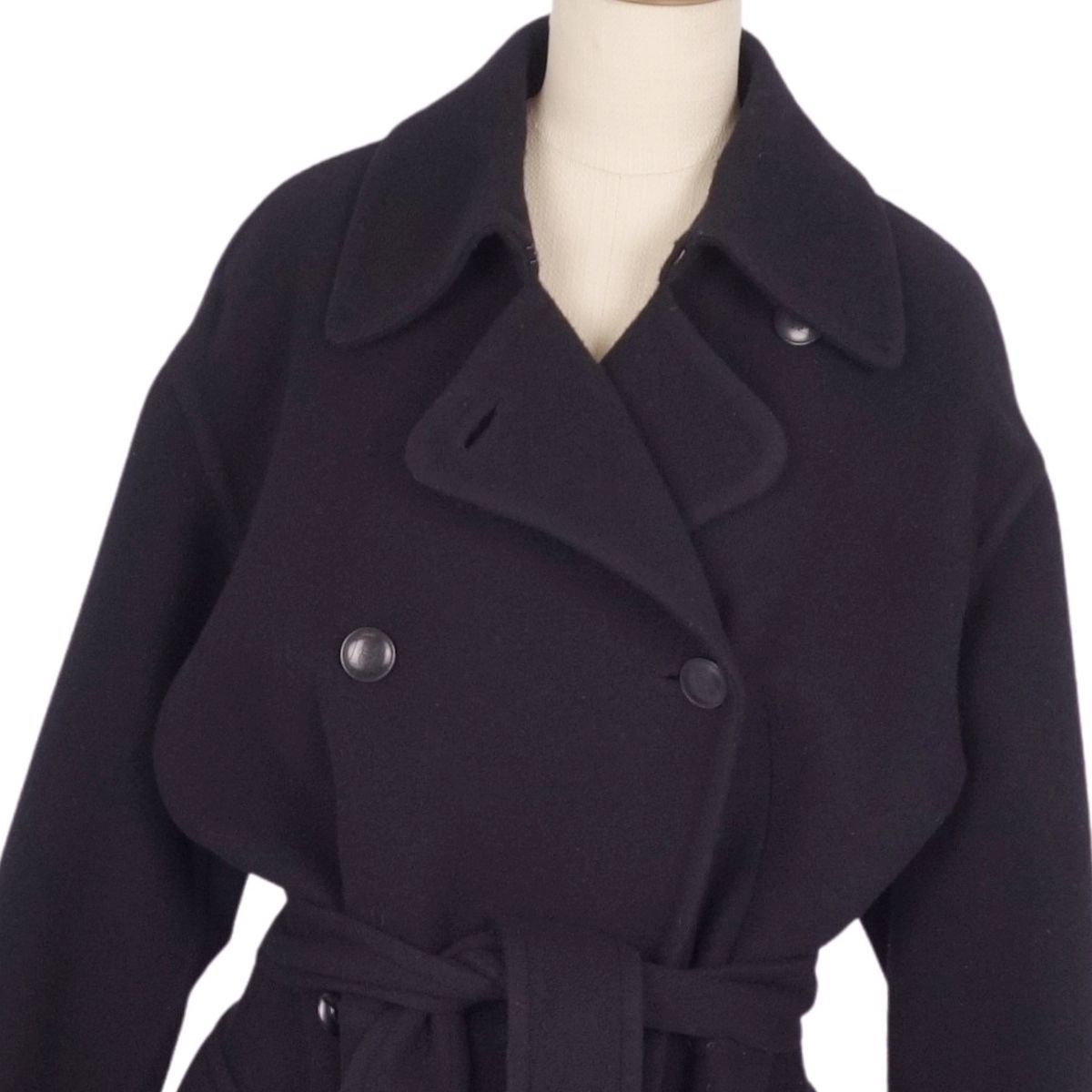 美品 Vintage エルメス HERMES コート トレンチコート ダブルブレ