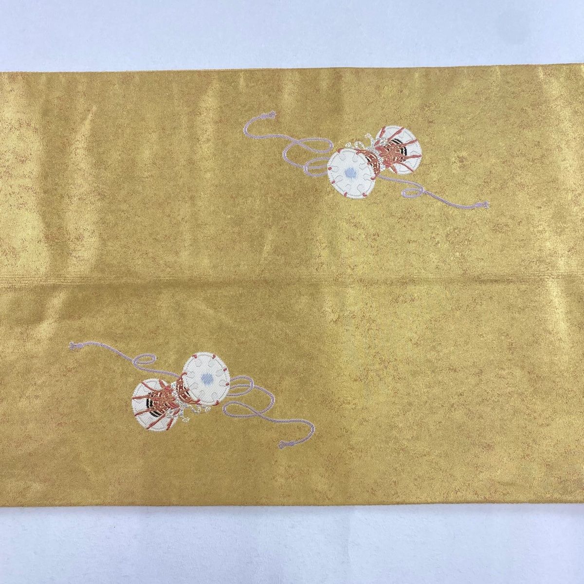 袋帯 逸品 由水十久監修 落款 一鼓 童 本金箔 金色 お太鼓柄