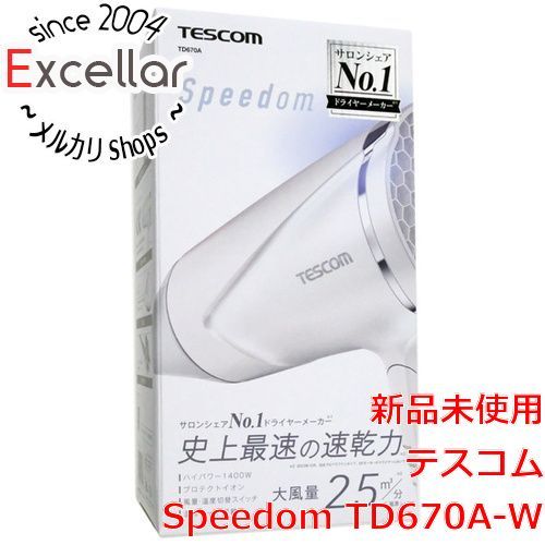[bn:1] 【新品訳あり(箱きず・やぶれ)】 テスコム　プロテクトイオンヘアードライヤー Speedom TD670A-W　ホワイト