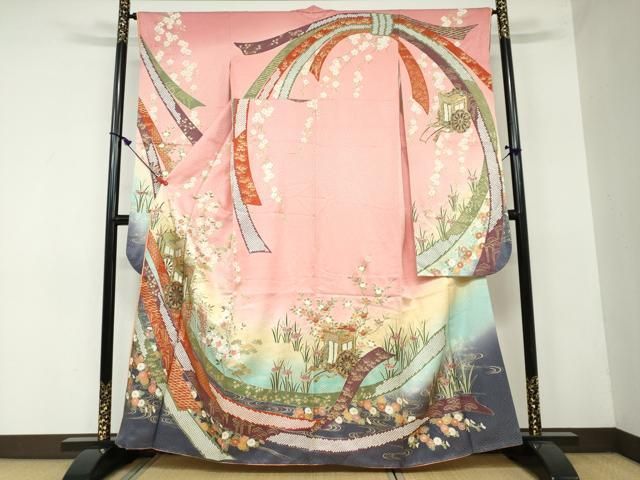 平和屋着物○ブライダルファッションデザイナー・桂由美 振袖 花車文