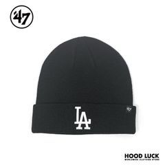 6.LAブラック×ホワイト 47' ニット帽 フォーティーセブン ニットキャップ MLB  NY LA メンズ レディース ニットキャップ 野球 応援 大谷 ファングッズ