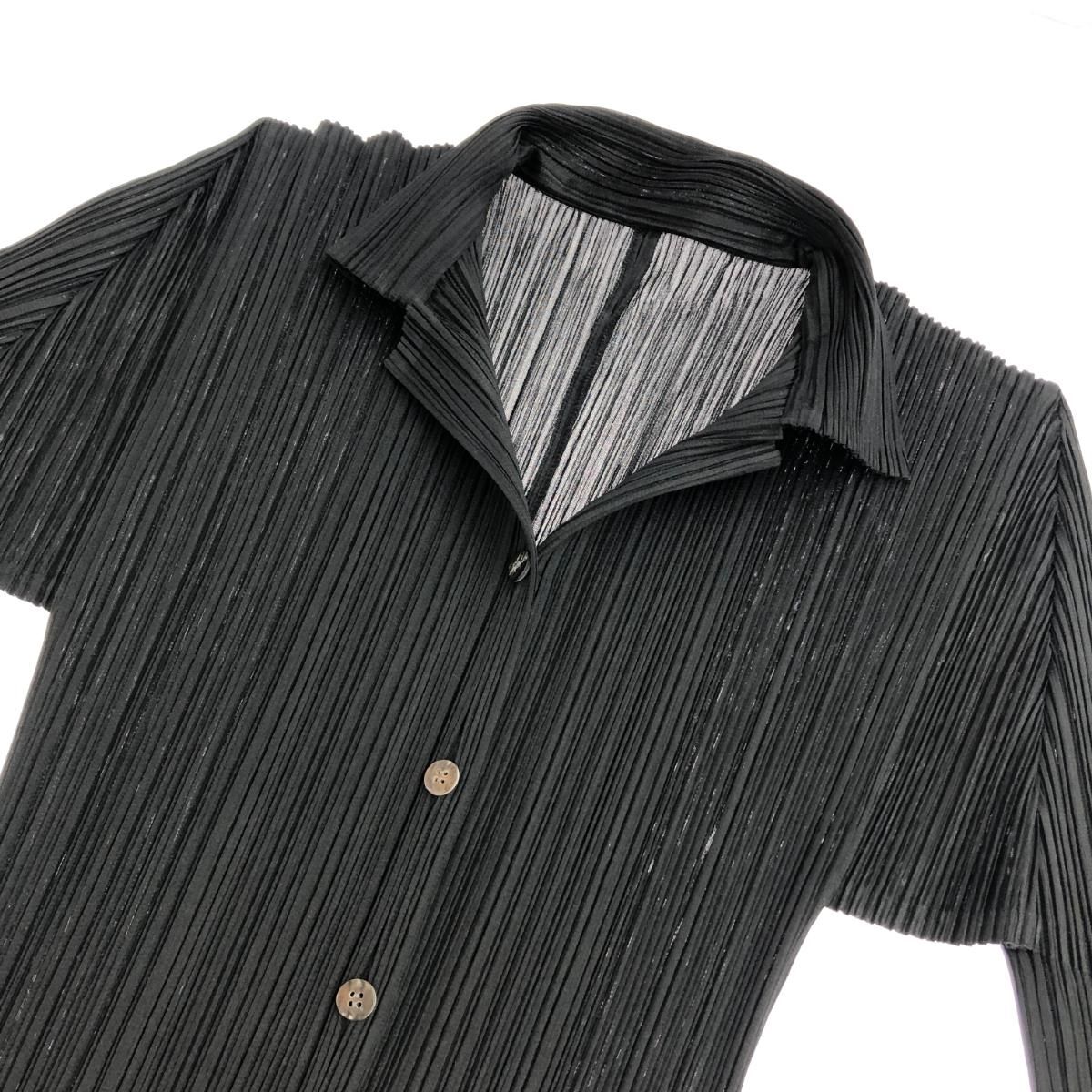 【美品】プリーツプリーズ トップス 長袖 裾デザイン 黒 サイズ3 美品】プリーツプリーズ トップス 長袖 裾デザイン 黒 サイズ3 美品