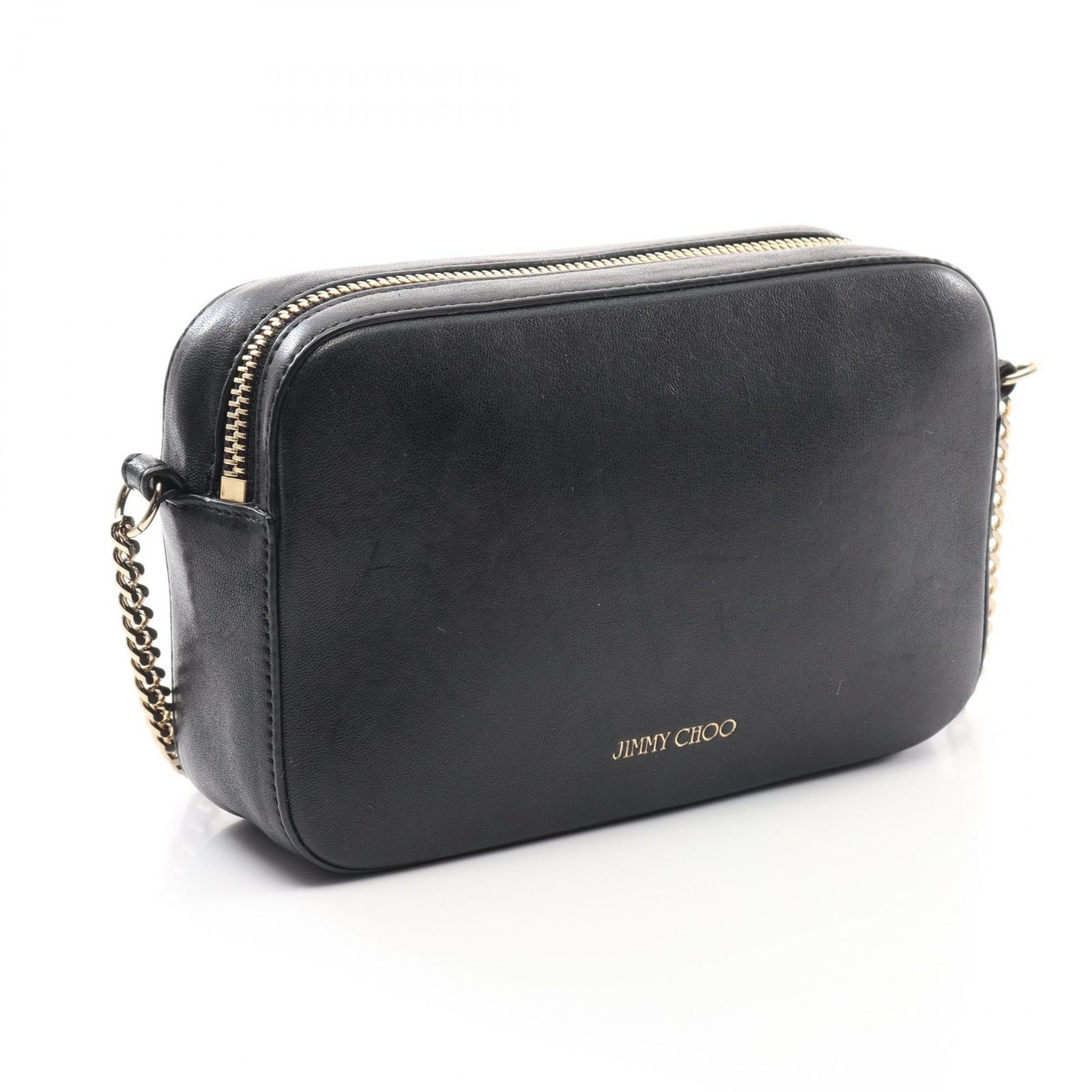 ジミーチュウ@スタッズ付きブラックショルダーバッグ@美品 Jimmy Choo ジミーチュウ スターモチーフ スタッズ ショルダー