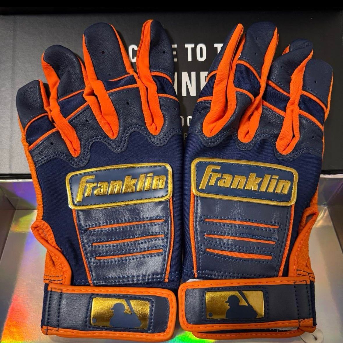 Franklin CFX Pro ネイビー オレンジ バッティンググローブ フランクリン 革手 バッティンググラブ